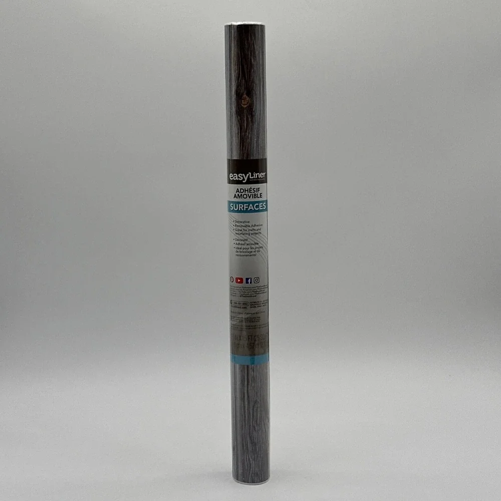 EasyLiner Adhesive Surfaces Shelf Liner, Weathered Wood, 20 in. x 15 ft. 3 Rolls